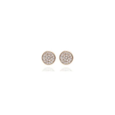Gold pave stud earring